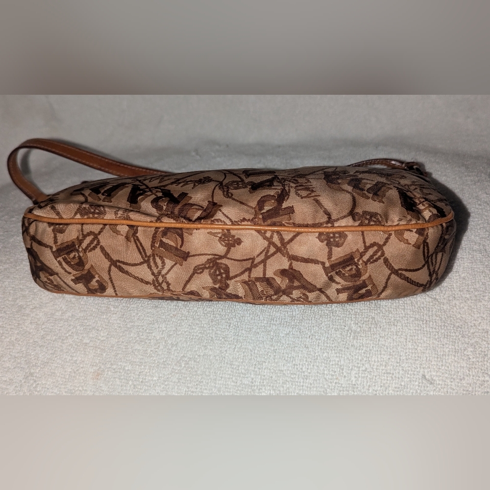 PRADA vintage rare map shoulder purse Y2K brown and tan - Picture 7 of 15